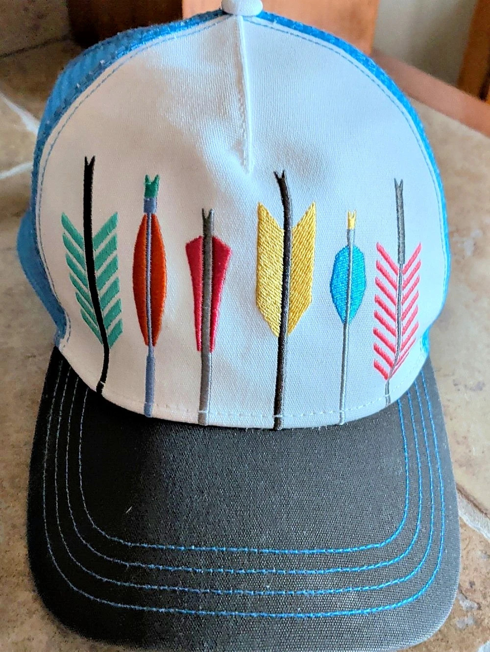 Pistil Woman's Trucker Hat Black & Blue